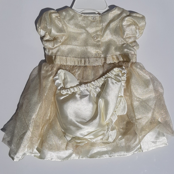 George Gold/White Shimmer Dress 6-9 Months - Picture 3 of 6